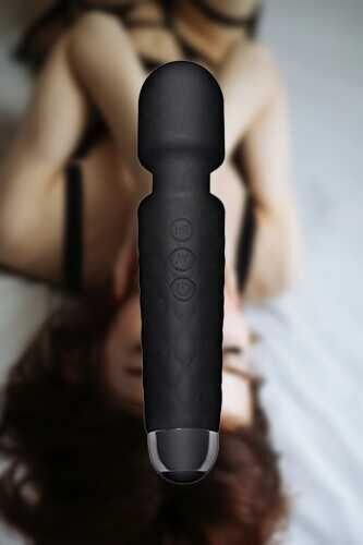 SECRETGAME Female Wand Massager Siyah Şarjlı Vibratör  masturbatör Black Rechargeable Vibrator masturbator +18 toy