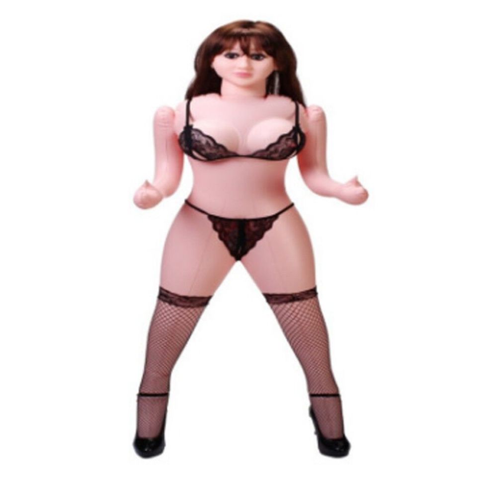 SECRETGAME Black Doll Siyah Saçlı Şişme Bebek INFLATABLE FANCY DOLL